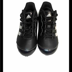 Adidas Rundown Youth Boys Size 1 Black White Baseball Cleats